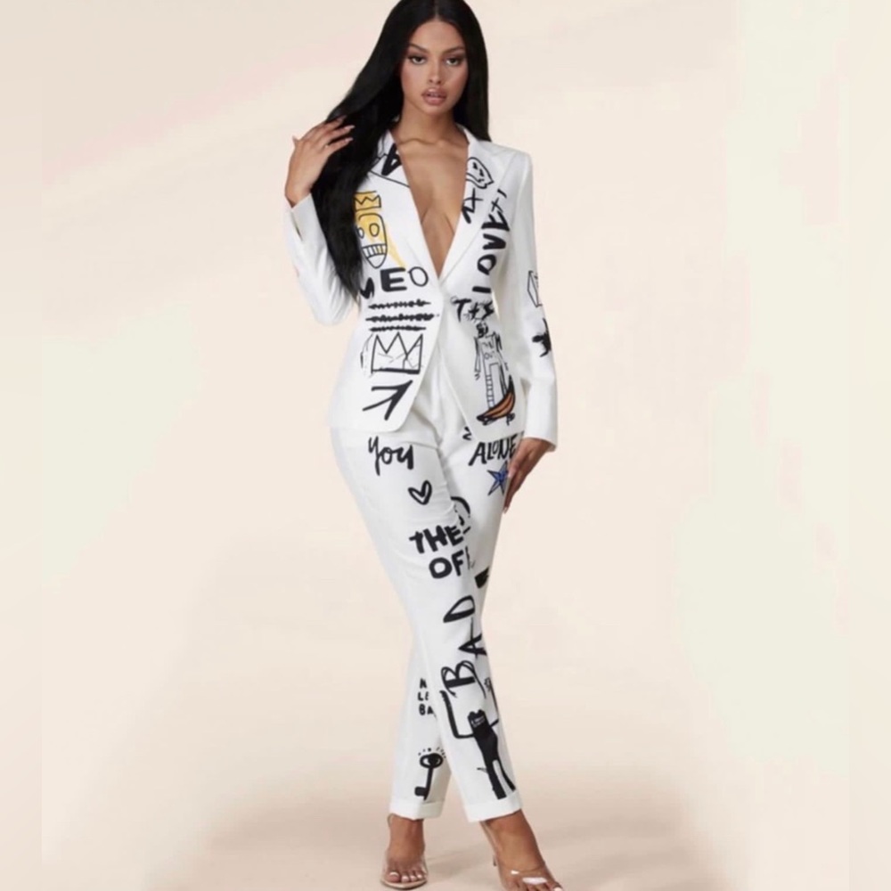 ART TATTOO BLAZER PANT SET